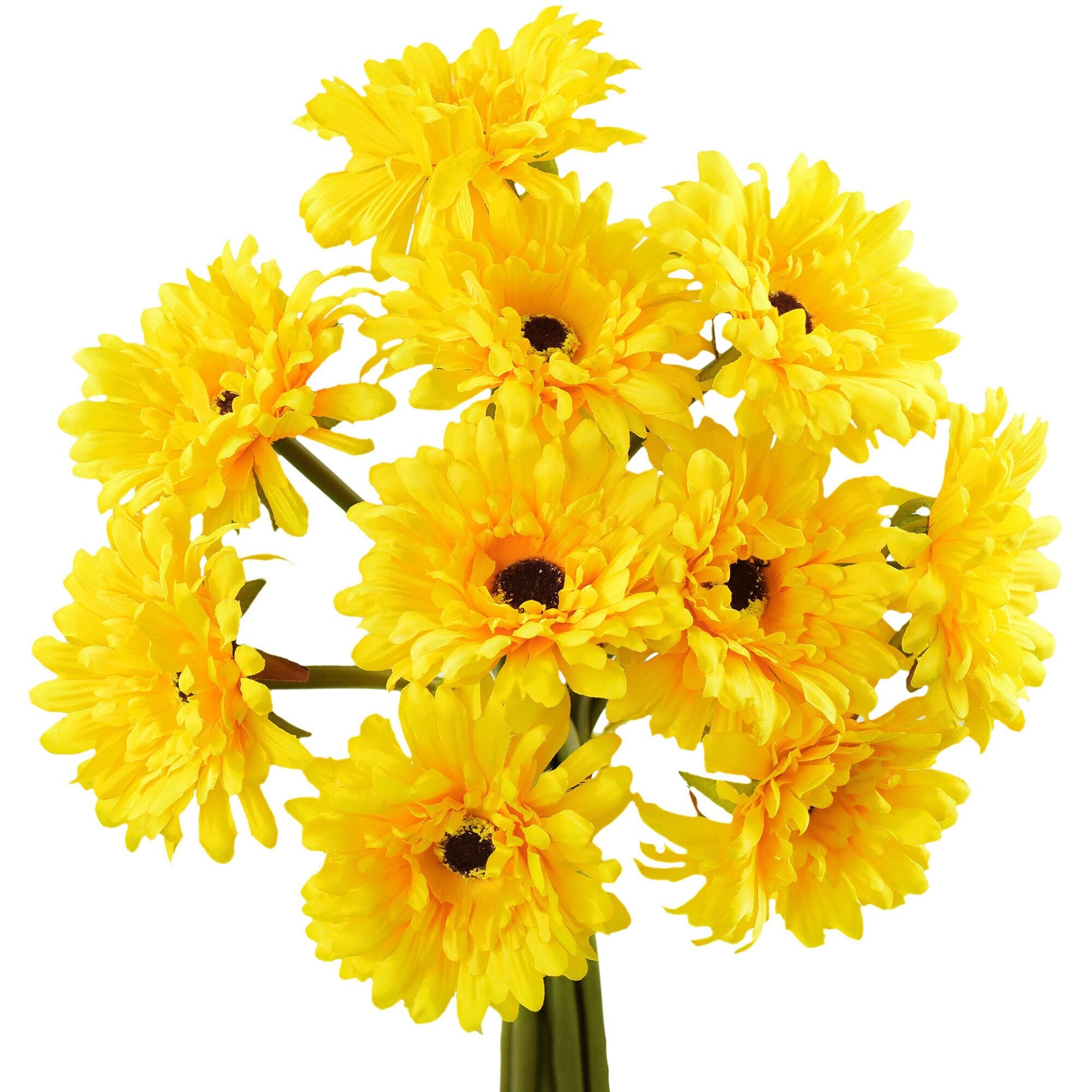 Artificial Yellow Gerbera Flower Bouquet, Silk Stems, DIY Decor (10 Stems) Artificial Yellow Gerbera Flower Bouquet, Silk Stems, DIY Decor (10 Stems)