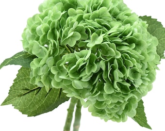 Real Touch Artificial Hydrangea | Green Floral Arrangement (2 Stems)