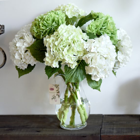 YalzoneMet Real Touch - Fiori artificiali di ortensia, 3 pezzi, 53