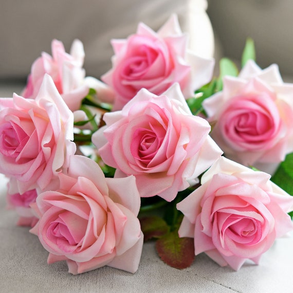 Pink Glass Flowers With Stems Wire Flower Decoration Beaded -  Denmark