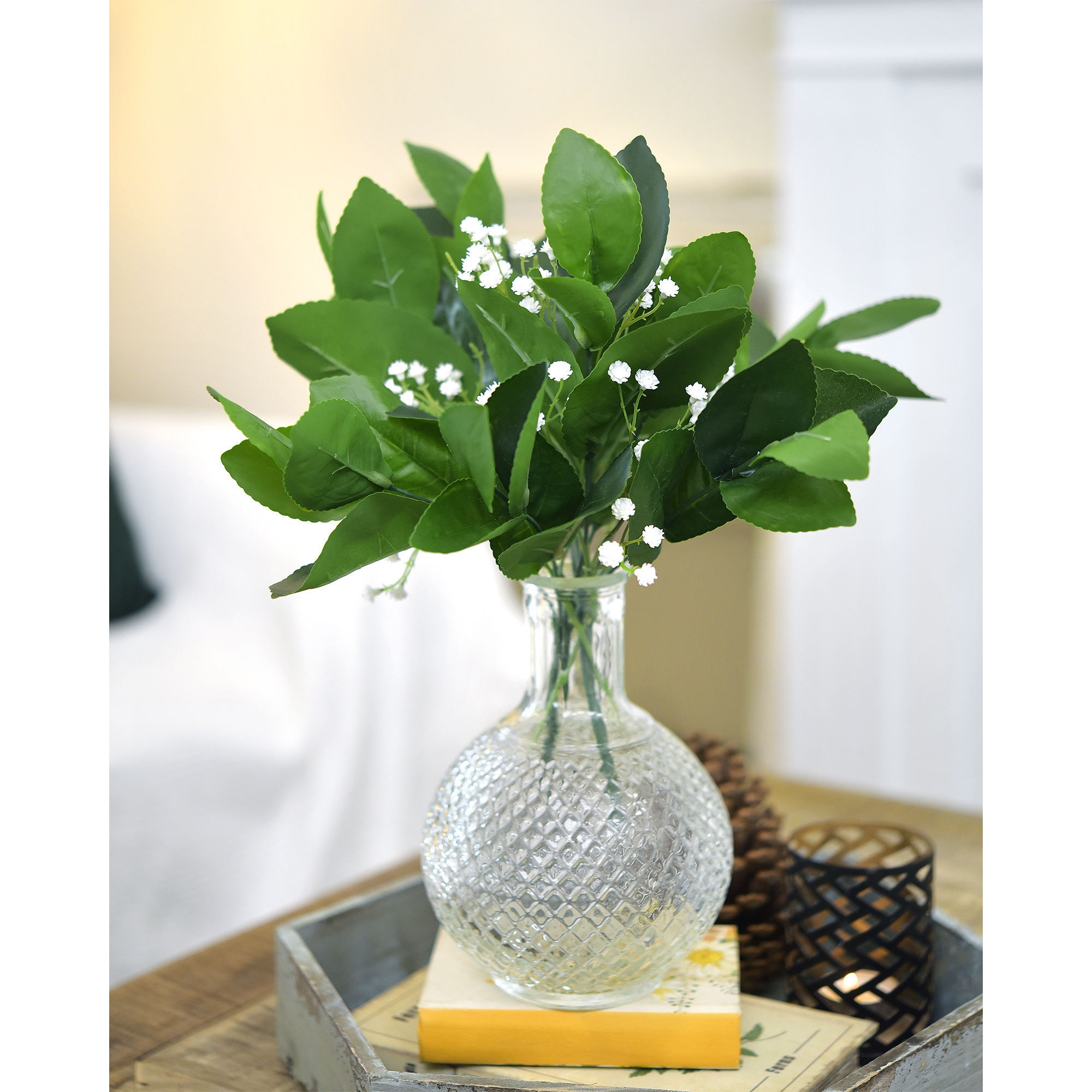 2 Branches of Artificial Lemon Leaves Etsy