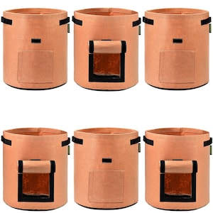 Potato Grow Bags 6 Pack 10 Gallon (Khaki) also for Vegetables Herbs Plants Flowers — FiveSeasonStuff