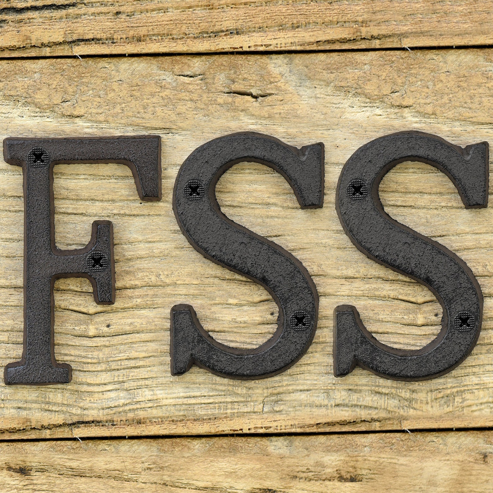 Fiveseasonstuff Vintage Decorative Cast Iron Letters With Mounting ...