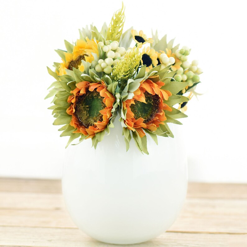 11.4 inches 6 Stems of Artificial Silk Sunflowers /& Bouquet FiveSeasonStuff 29cm DIY Floral Arrangement Decoration