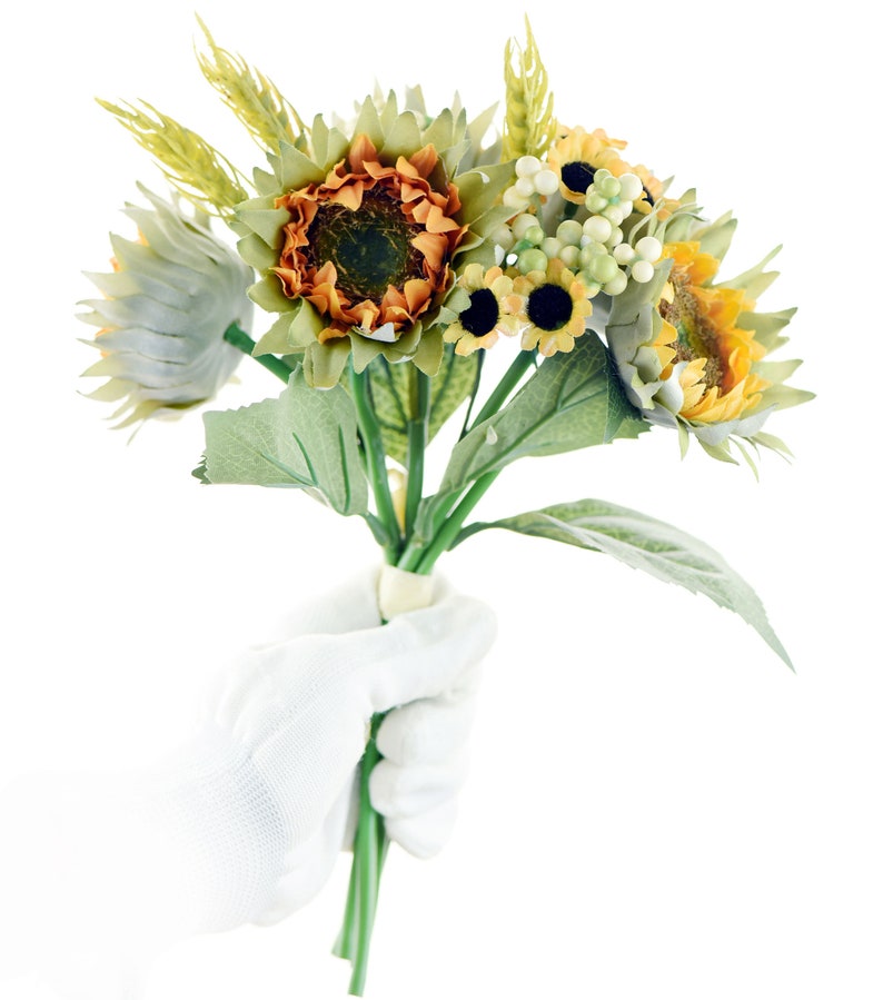 11.4 inches 6 Stems of Artificial Silk Sunflowers /& Bouquet FiveSeasonStuff 29cm DIY Floral Arrangement Decoration