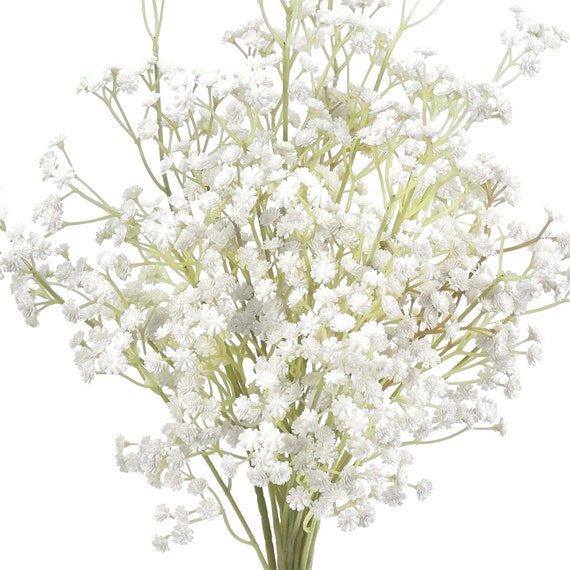 Fiveseasonstuff 10 Stems Babys Breath Artificial Flowers Babys Breath  Gypsophila 62cm Tall Long Stems vintage White 