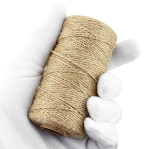 Natural Jute Twine Strong and Thick Floristry Arts & Crafts DIY Bundling Wrapping Gardening 1 Roll about 100 meters/109 yard image 3