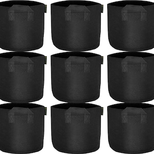 Heavy Duty Grow Bags 9 Pack 7 Gallon for Vegetables Herbs Plants Flowers by FiveSeasonStuff Floral