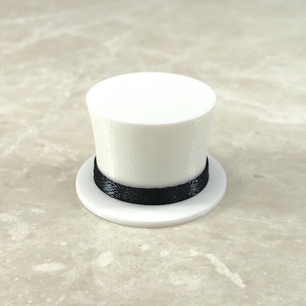 Sombrero de copa en miniatura, Sombrero de copa clásico, Pequeño, Pequeño, Elegante, Plástico, Sombrero blanco