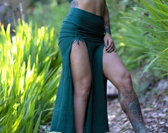 Priestess Slit Skirt - Cosplay Forest  Elven Wear Elf Dominatrix Skirt Burning Man Sexy Festival Bohemian Noralina Nymph Cosplay Elf