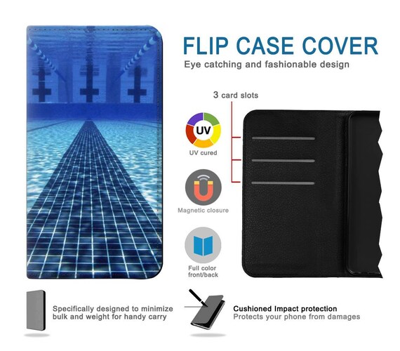 Custodia Personalizzata Per IPhone 15 Con Flip In Pelle PU – Copertina A Libro Con Slot Per Schede E Supporto – Stampa La Tua Foto O Testo (Blu) - 4