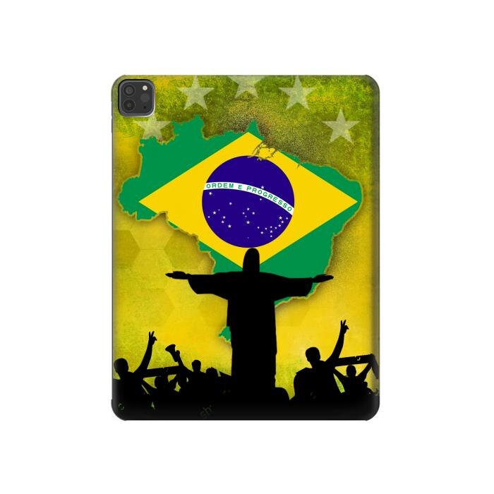 Brazil Football Soccer Map Flag Hard Back Case for iPad 6 5 9.7
