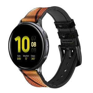 Basketball Sport Leather & Silicone Smart Watch Band Strap For Samsung Garmin Fossil Wristwatch 18-24mm