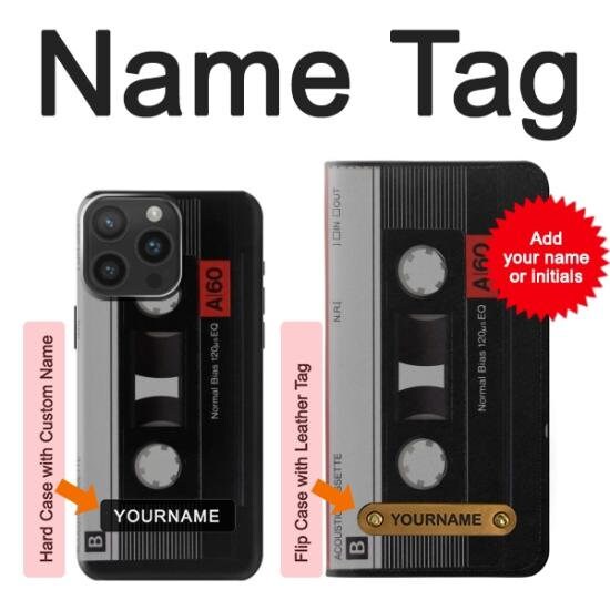 Vintage Cassette Tape Hard & Leather Flip Case iPhone 16 Pro
