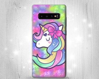 Funda rígida de piel con tapa de unicornio pastel para Huawei P30 Mate 30 Pro Honor LG G8 Motorola Moto Nokia OnePlus 7 6 Sony Xperia
