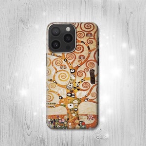 The Tree of Life Gustav Klimt Hard & Leather Flip Case iPhone 15 Pro Max Plus Samsung Galaxy Z Flip 5 Fold5 Note S23 A14 Google Pixel
