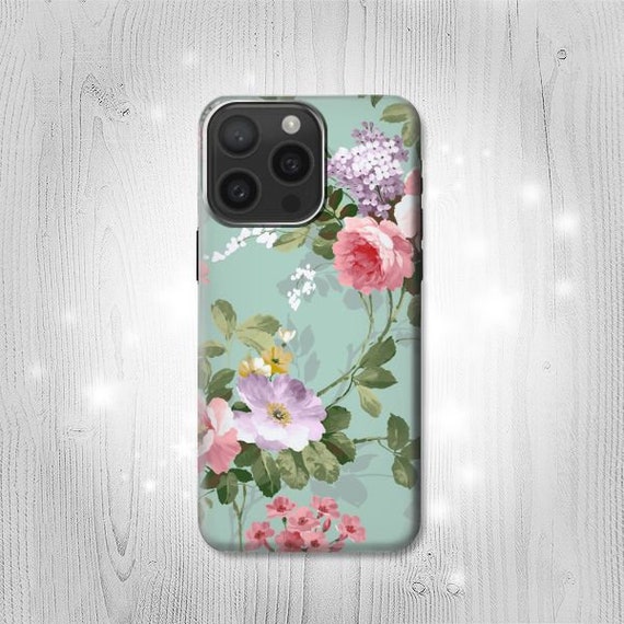 FLOWERS ジグソーパズル  innocent Grey Flower Floral Art Painting Hard & Leather Flip Case iPhone