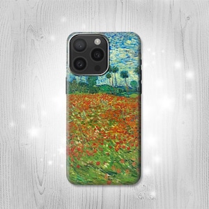Campo di papaveri Vincent Van Gogh Custodia rigida e in pelle Flip per iPhone 16 Pro Max Plus Samsung Galaxy Z Flip 6 Fold6 Note S24 A15 Google Pixel