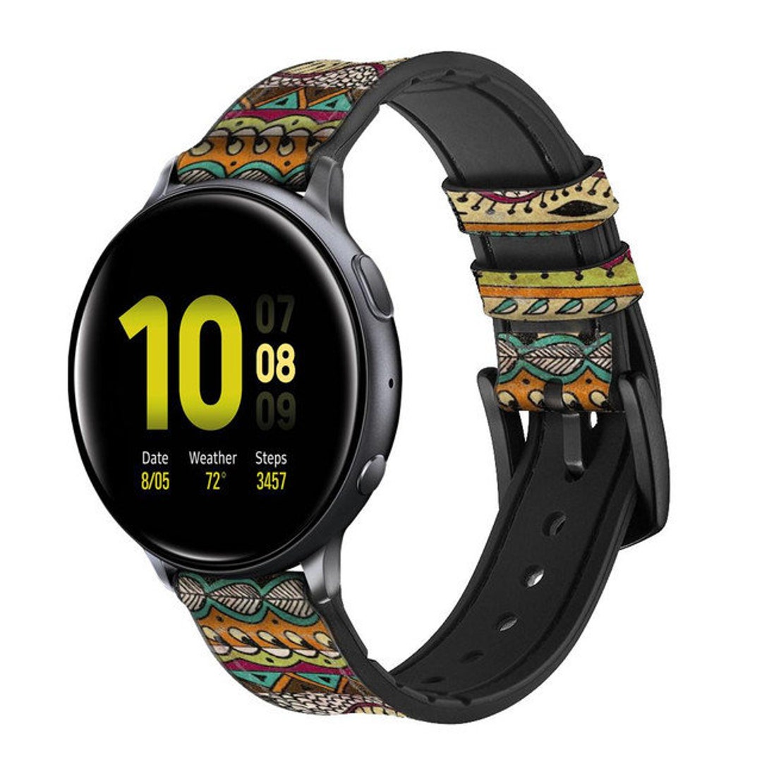 Aztec Boho Hippie Pattern Leather & Silicone Smart Watch Band Strap for ...