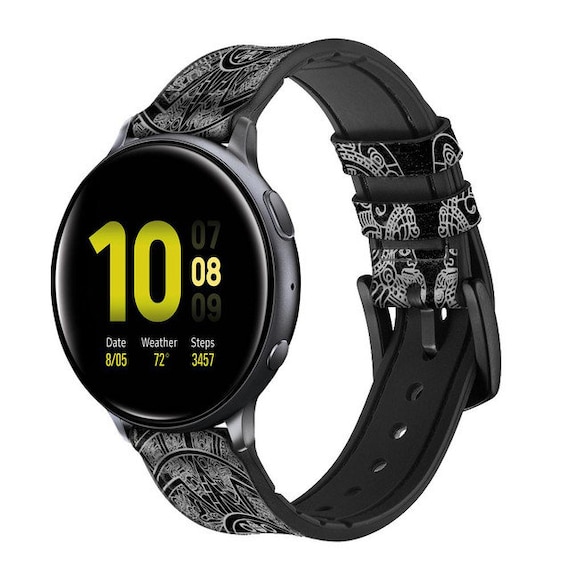 Mayan Pattern Leather Silicone Smart Watch Band Strap for Samsung Garmin Fossil Wristwatch 18 24mm Etsy Canada