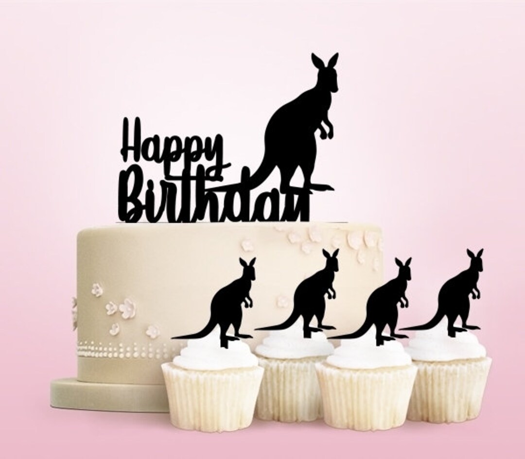 Happy Birthday Kangaroo Australia Party Wedding Birthday Acrylic Cake