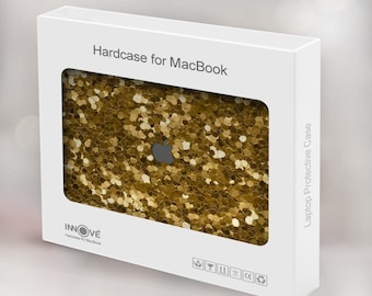 Gold Glitter Graphic Print Hard Case for MacBook Pro 13 MacBook
