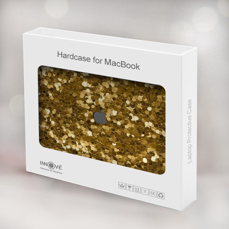 Gold Glitter Graphic Print Hard Case for MacBook Pro 13 MacBook