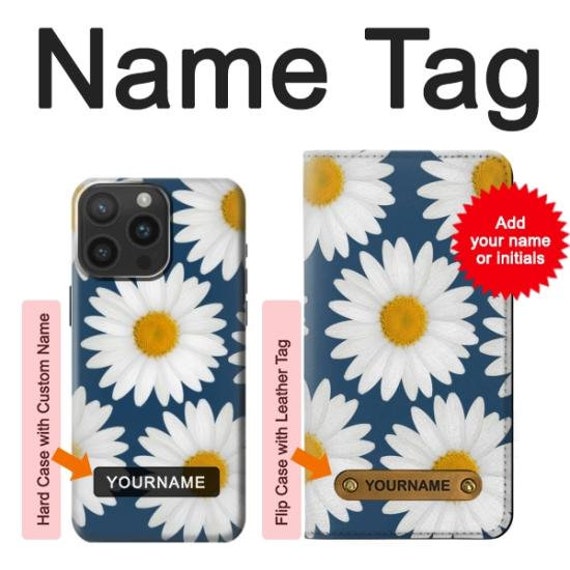 Daisy Blue Hard & Leather Flip Case iPhone 17 Pro Max Air Samsung