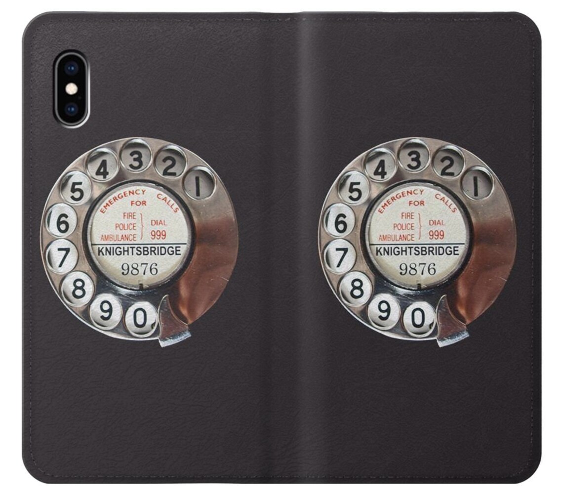 Vintage Rotary Phone Dial on Hard & Leather Flip Case Huawei Etsy