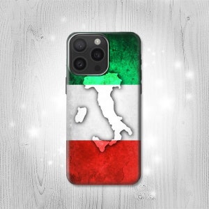 Étui rigide à rabat en cuir avec drapeau italien pour iPhone 16 Pro Max Plus Samsung Galaxy Z Flip 6 Fold6 Note S24 A15 Google Pixel