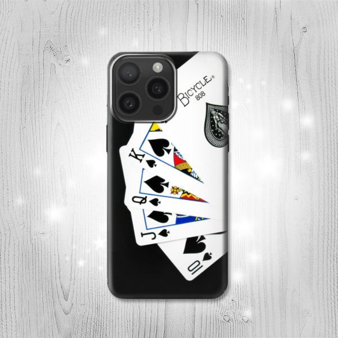 Poker Royal Straight Flush Hard Leather Flip Case iPhone 17 Pro