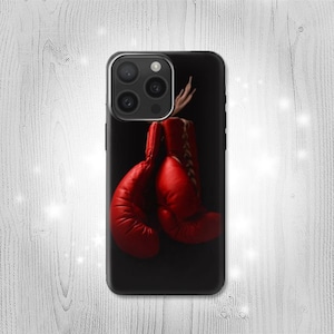 Custodia rigida e in pelle con guantoni da boxe per iPhone 16 Pro Max Plus Samsung Galaxy Z Flip 6 Fold6 Note S24 A15 Google Pixel