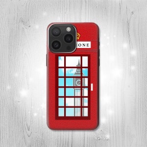 Britse telefooncel Mirror Big Ben harde en leren flipcase iPhone 16 Pro Max Plus Samsung Galaxy Z Flip 6 Fold6 Note S24 A15 Google Pixel