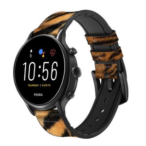 Tiger Stripes Graphic Printed  Leather & Silicone Smart Watch Band Strap For Apple Watch iWatch Series 7 6 5 4 3 2 1 SE