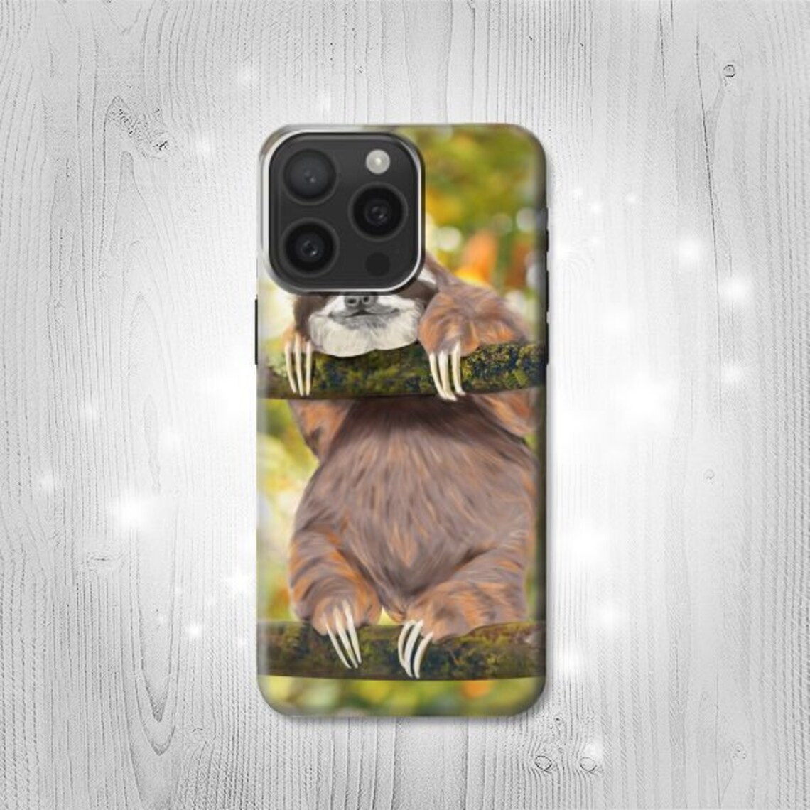Sloth Custom Phone Case Cute Baby Sloth Paint Hard & Leather Flip Case iPhone 17 Pro Max Air ...