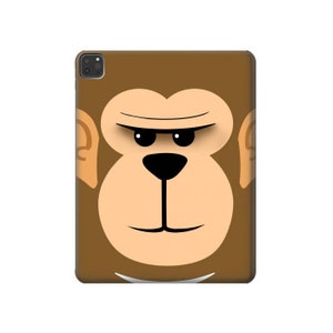 Cute Grumpy Monkey Cartoon Hard Back Case for iPad 6 5 9.7 iPad mini 6 7 iPad Pro 12.9 11 10.5 10.2 iPad Air 3 4 5 iPad Air (2024)