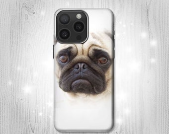 Pug Dog Hard & Leather Flip Case iPhone 15 Pro Max Plus Samsung Galaxy Z Flip 5 Fold5 Note S23 A14 Google Pixel