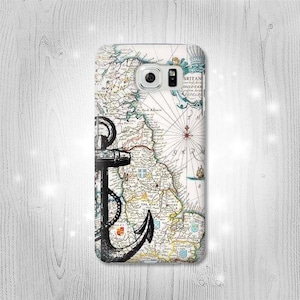 Estuche rígido y de cuero con tapa con diseño de carta náutica para Huawei, Motorola Moto G Stylus Power, Motorola Razr 50, Nokia OnePlus, Sony Xperia