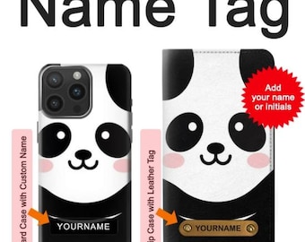 Cute Panda Cartoon Hard & Leather Flip Case iPhone 17 Pro Max Air