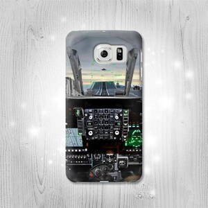 Fighter Jet Aircraft Cockpit Hard & Leather Flip Case Huawei LG Velvet Motorola Moto G Stylus G Power Nokia OnePlus Nord Sony Xperia