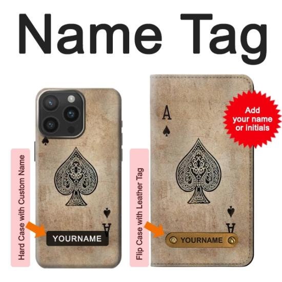 Vintage Spades Ace Card Hard & Leather Flip Case iPhone 17 Pro Max