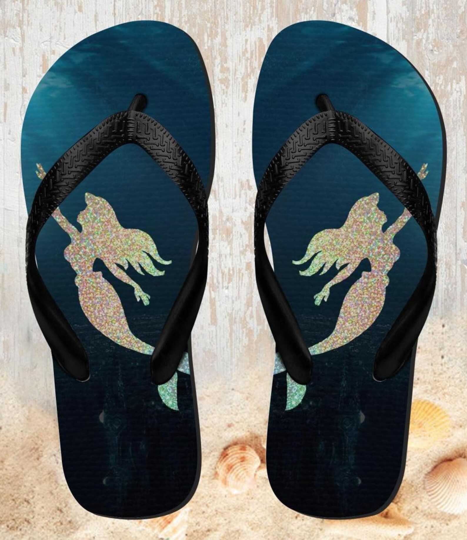 Mermaid Undersea Beach Slippers Sandals Flip Flops - Etsy