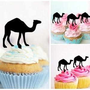 Decorazioni per cupcake in acrilico per feste di cammello, matrimoni, compleanni, 10 pezzi