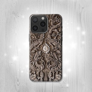 Custodia rigida e in pelle con cerniera Dragon Door per iPhone 16 Pro Max Plus Samsung Galaxy Z Flip 6 Fold6 Note S24 A15 Google Pixel