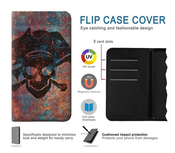 Custodia Portafoglio In Pelle PU A Righe Per Motorola Moto G7 - Con Chiusura Magnetica, Slot Carte E Supporto - Nero