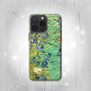 Irises Van Gogh Hard & Leather Flip Case iPhone 15 Pro Max Plus Samsung Galaxy Z Flip 5 Fold5 Note S23 A14 Google Pixel