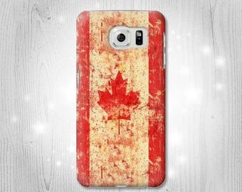 Funda tipo libro de cuero y madera con la bandera de Canadá estilo vintage para Huawei, Motorola, Moto G Stylus Power, Motorola Razr 70, Nokia, OnePlus y Sony Xperia.