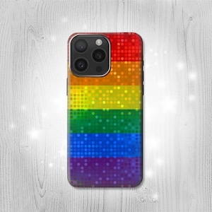 Étui rigide à rabat en cuir lgbt drapeau de la fierté arc-en-ciel pour iPhone 16 Pro Max Plus Samsung Galaxy Z Flip 6 Fold6 Note S24 A15 Google Pixel
