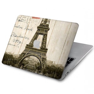 Carte postale Tour Eiffel Paris Coque rigide pour MacBook Pro 13, MacBook Air 13 A2337, A2338 M1, MacBook Pro 16 pouces 15 pouces 12 pouces