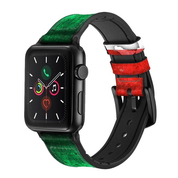 Italy Flag Leather & Silicone Smart Watch Band Strap For Apple Watch iWatch Series 9 8 7 6 5 4 3 2 1 SE